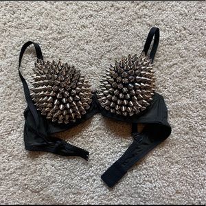 Spiked black bra 36C